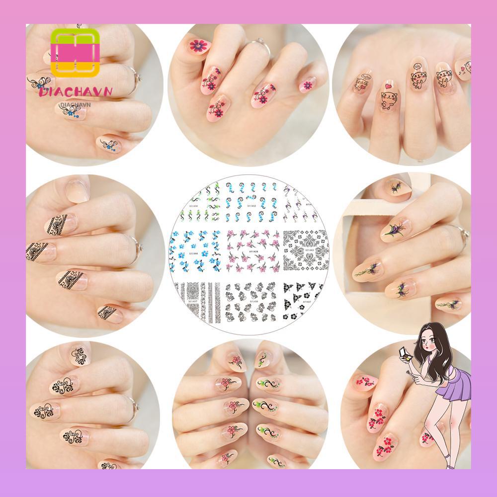 Set 50 Sticker Họa Tiết Bông Hoa 3D Nhiều Màu Sắc Dùng Để Trang Trí