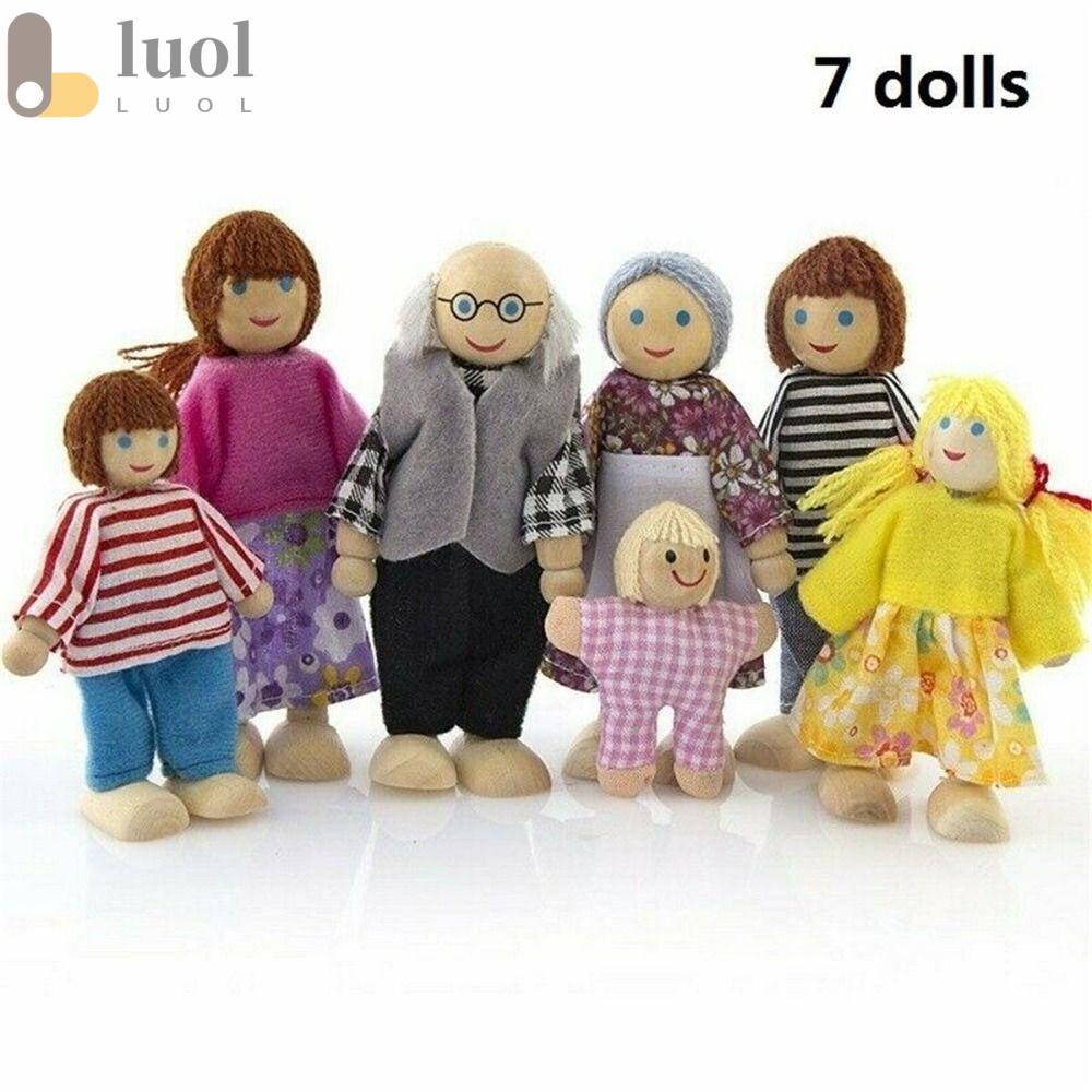 Set 7 Mô Hình Búp Bê Gỗ Đồ Chơi Cho Bé