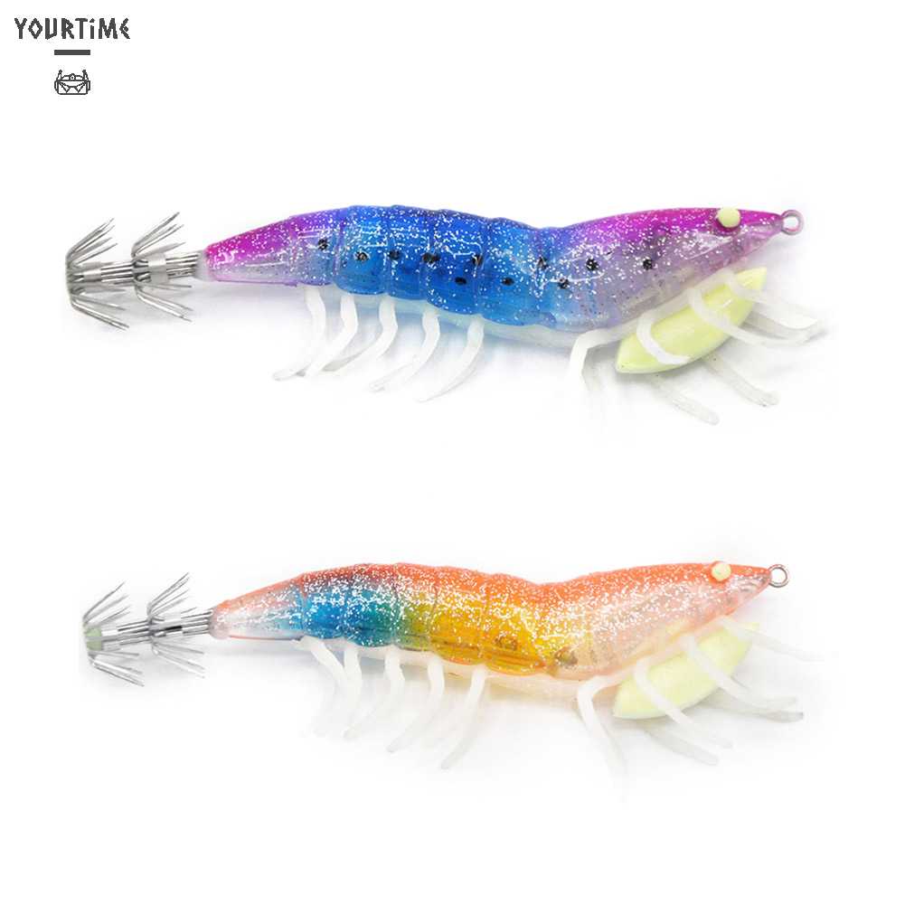 Mồi Câu Cá Giả Hình Con Tôm Mềm Phát Sáng