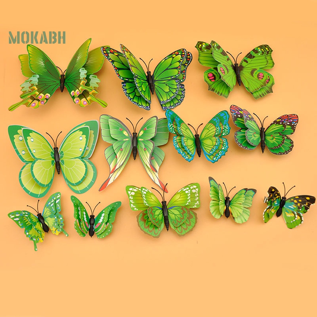 [Mok Abh] 12 Kẹp Tóc Hình Bướm Phong Cách Bohemia Chống Rỉ Sét