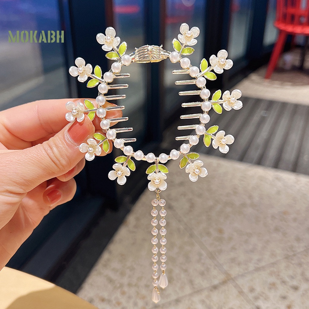 Kẹp Tóc Đính Ngọc Trai Giả Bằng Thép Không Gỉ Trọng Lượng Nhẹ Dùng Trang Trí Tóc Đuôi Ngựa Dành Cho Bạn Nữ