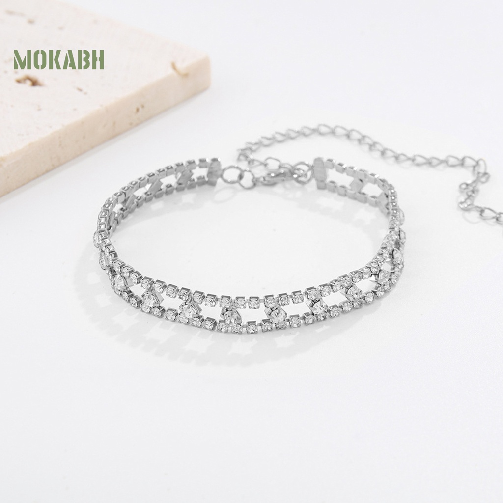 1 Lắc Chân Dạng Chuỗi Đính Đá Lấp Lánh Có Thể Điều Chỉnh Không Gây Dị Ứng Thời Trang Đi Biển Mùa Hè