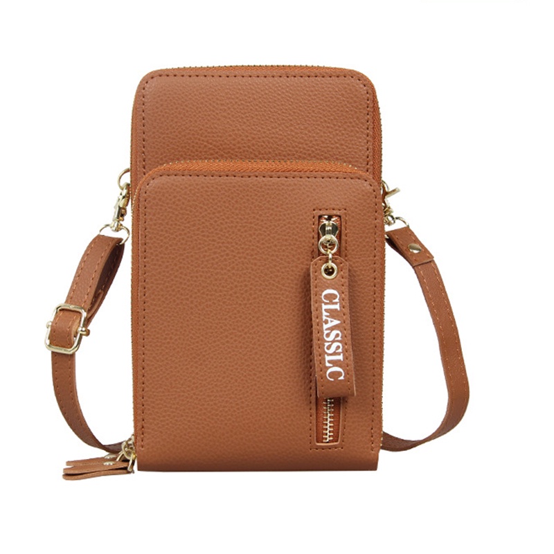 Túi Đeo Vai Đa Năng Màu Trơn Có Khóa Kéo Thời Trang Phong Cách Hàn Quốc Cho Nữ