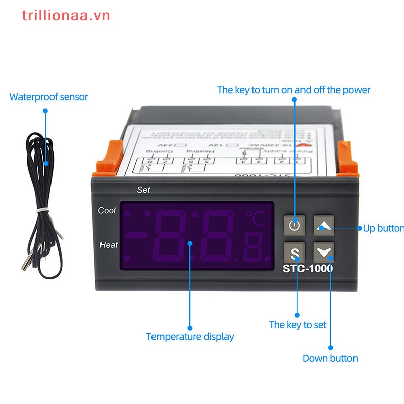 Bộ Điều Khiển Nhiệt Độ Kỹ Thuật Số STC-1000 DC12V DC24V AC110-220V