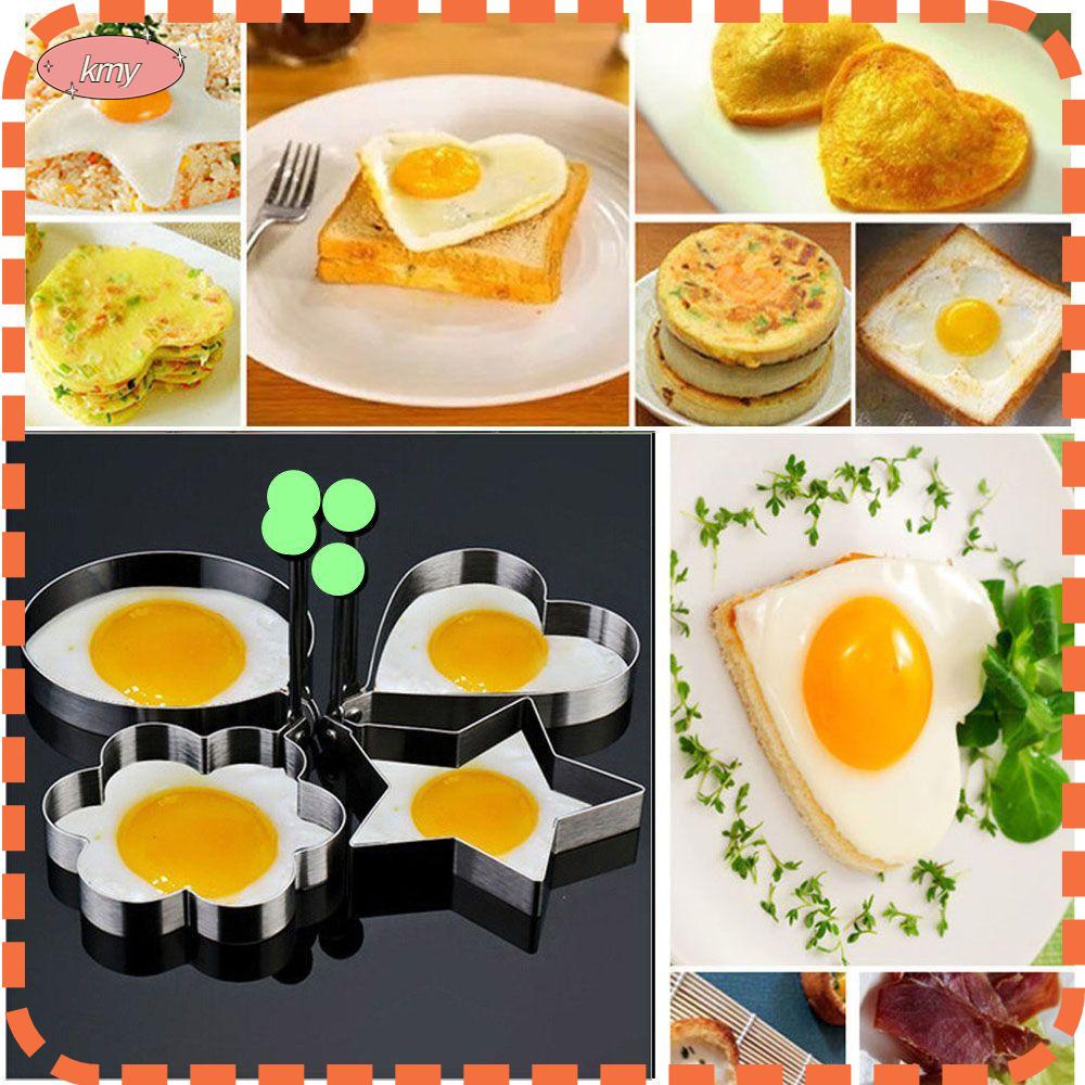 Khuôn Chiên Trứng Hình Tròn / Ngôi Sao / Trái Tim Bằng Thép Không Gỉ