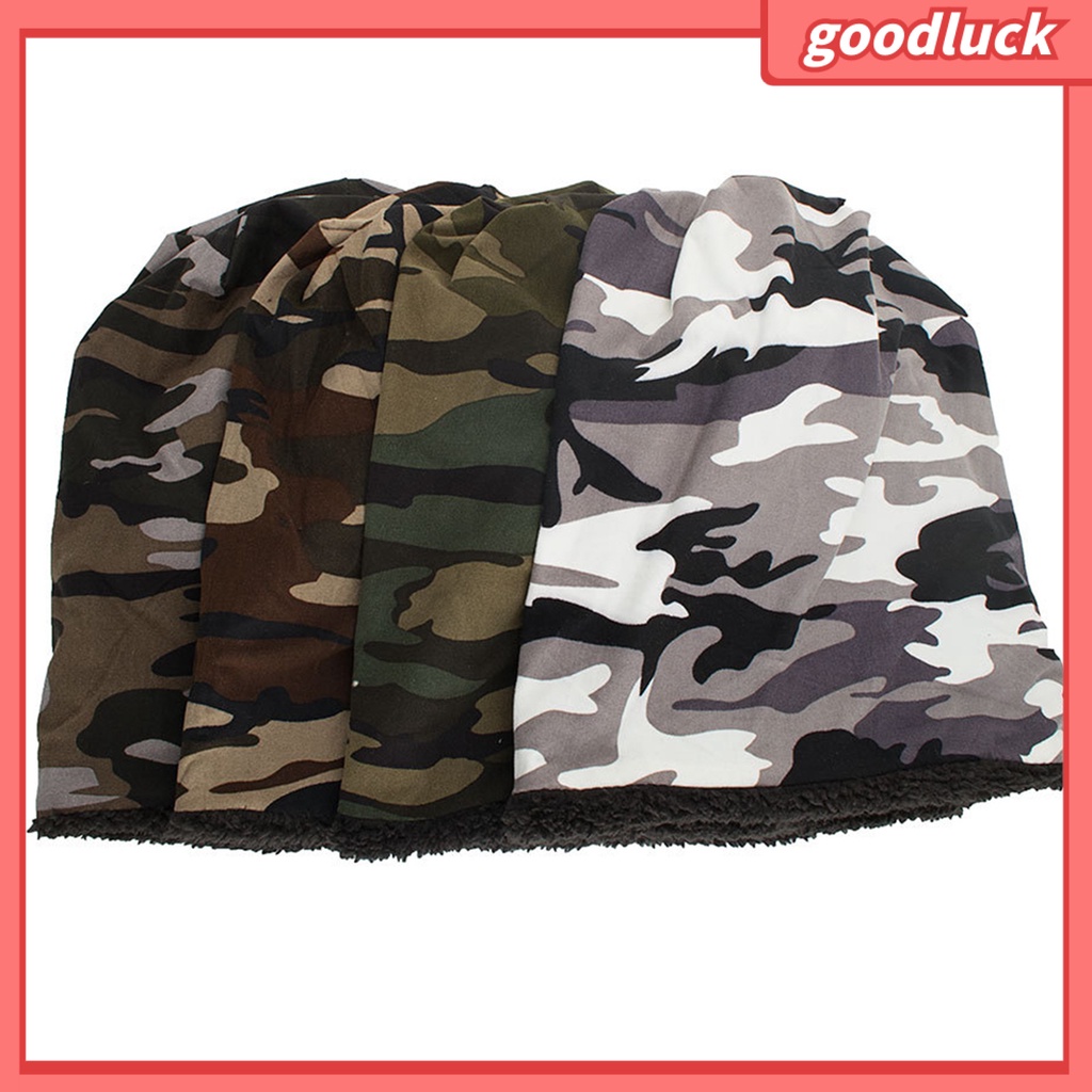 [GLO] Mũ Beanie Mùa Đông Baggy Lông Cừu Mềm Nhẹ Thoáng Khí Co Giãn Phối Màu Tương Phản Chống Lạnh Họa Tiết Rằn Ri Cho Nam Mặ