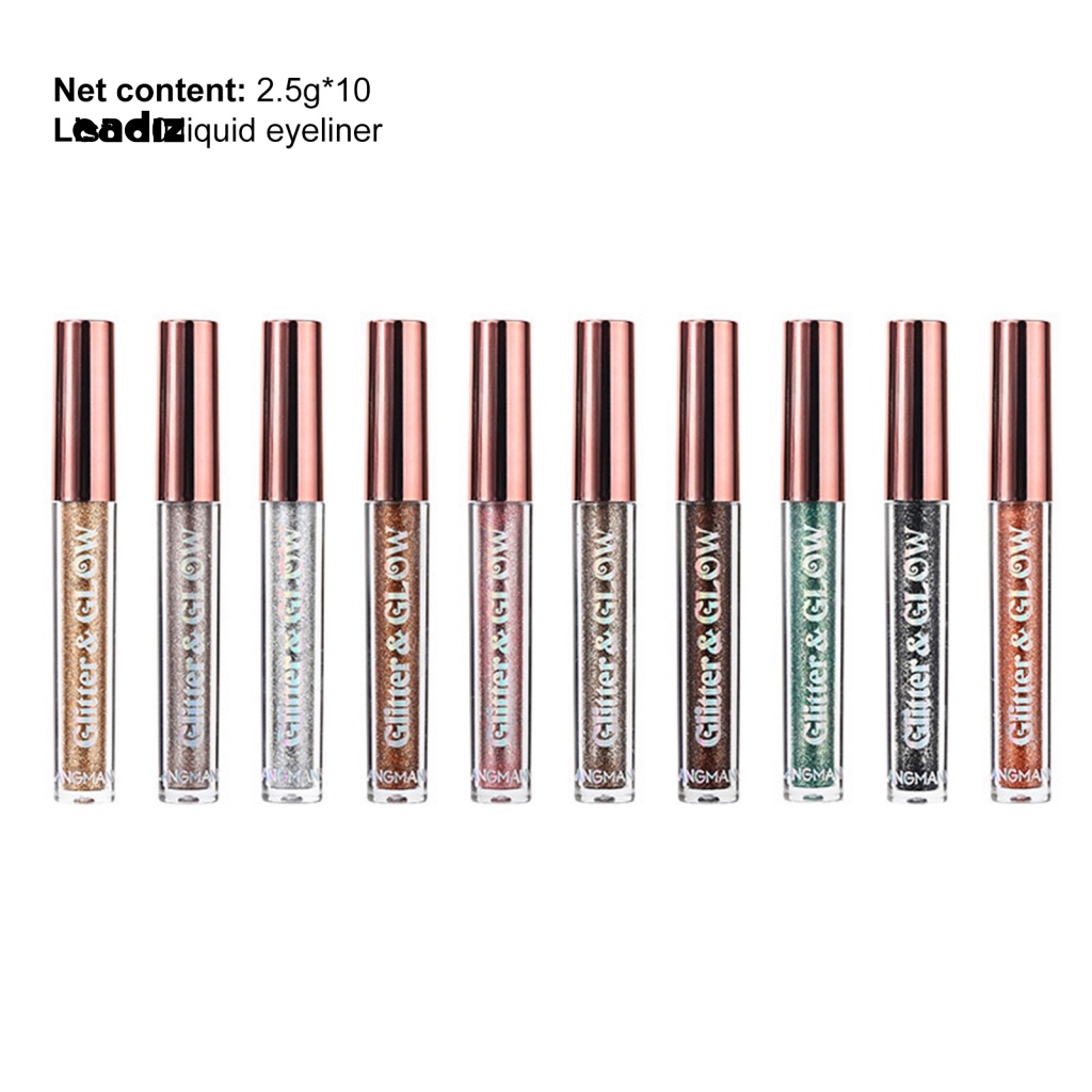 Set 10 Phấn Mắt Dạng Lỏng Chống Nhòe Màu Sắc Long Lanh Quyến Rũ