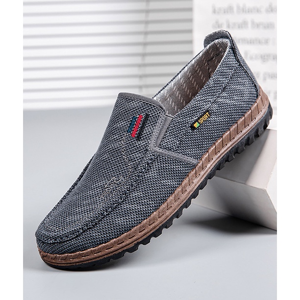 Giày Lười Vải Nam, Thoáng Khí, Đế Mềm, Chống Trơn Trượt G200