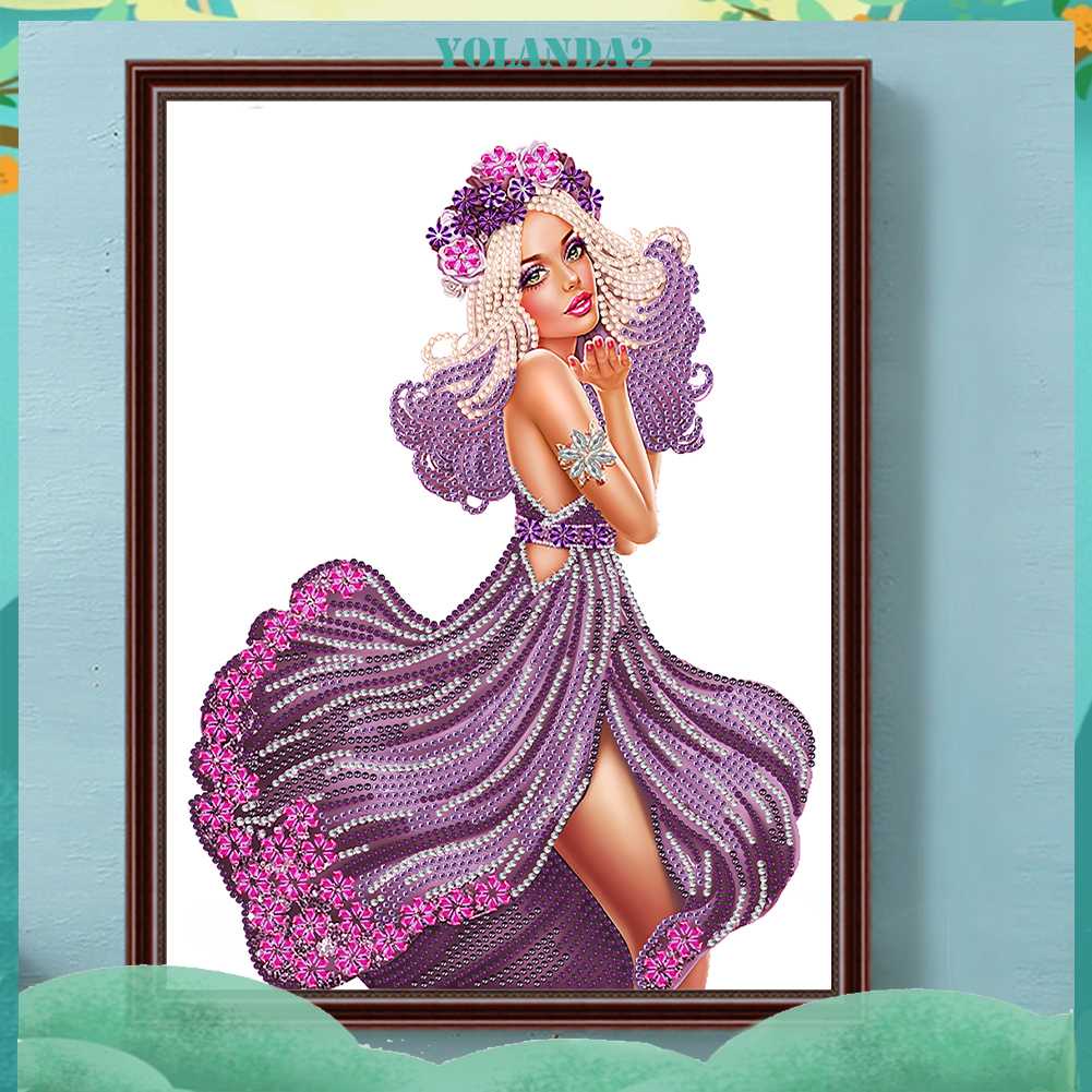 Bộ Tranh Đính Đá 5D Tự Làm Hình Cô Gái Trang Trí Nhà Cửa