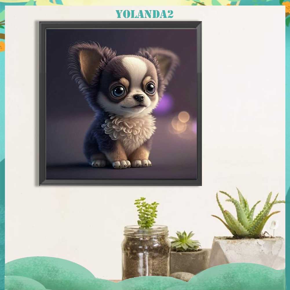 Tranh Đính Đá Kim Cương Toàn Bộ 5D DIY Hình Vẽ Chó Trang Trí Nhà Cửa