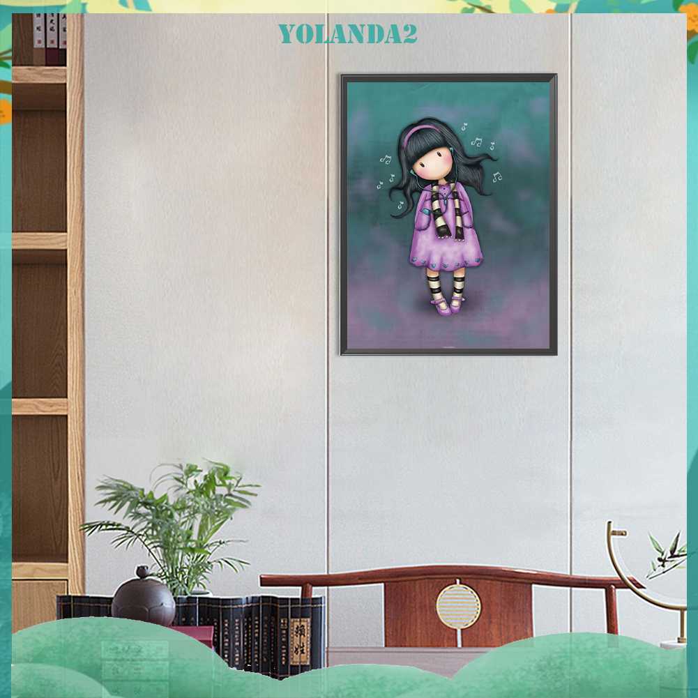 Tranh Đính Đá Kim Cương Toàn Bộ 5D DIY Hình Vẽ Cô Gái Trang Trí Nhà Cửa