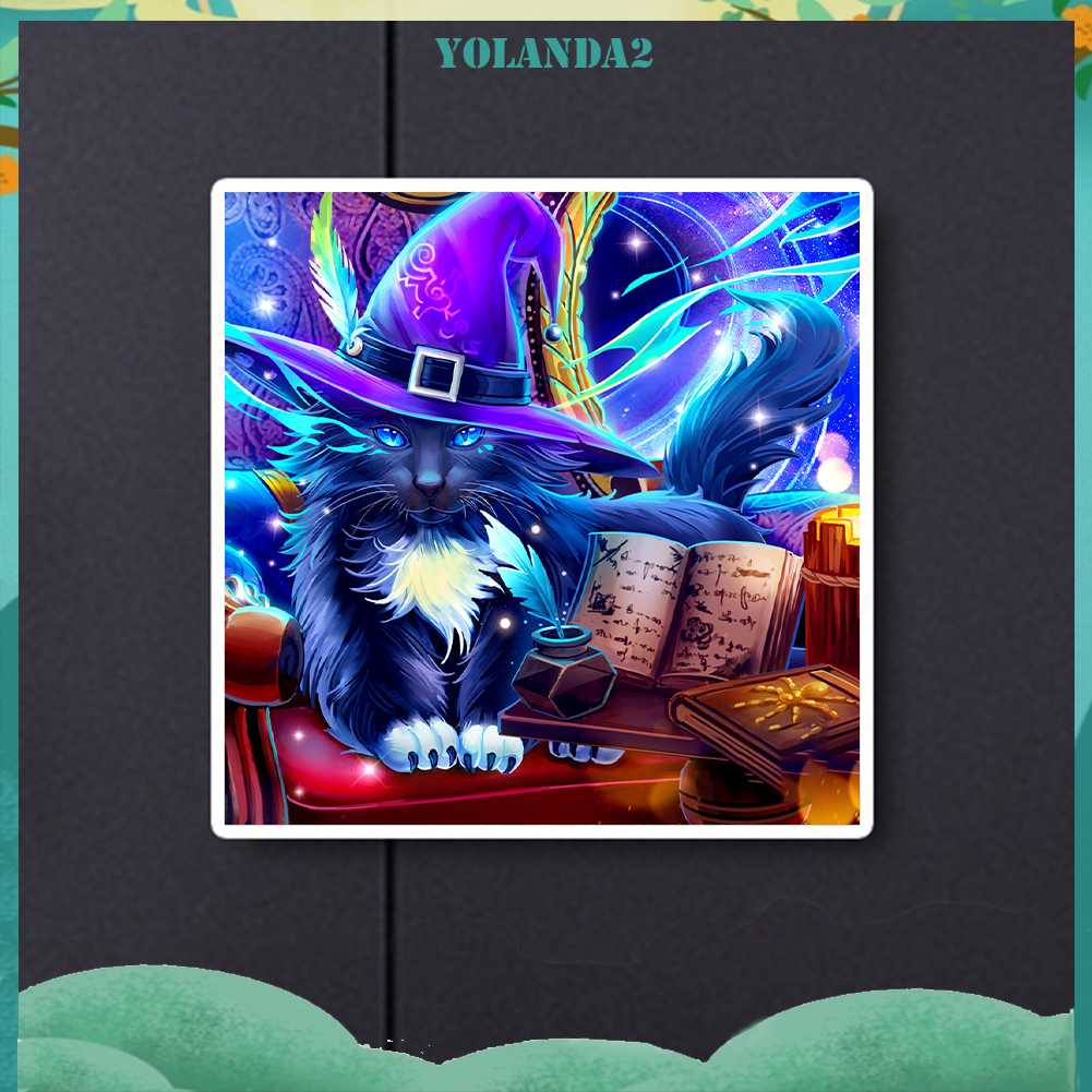 Tranh Đính Đá Kim Cương Toàn Bộ 5D DIY Hình Vẽ Mèo Trang Trí Nhà Cửa