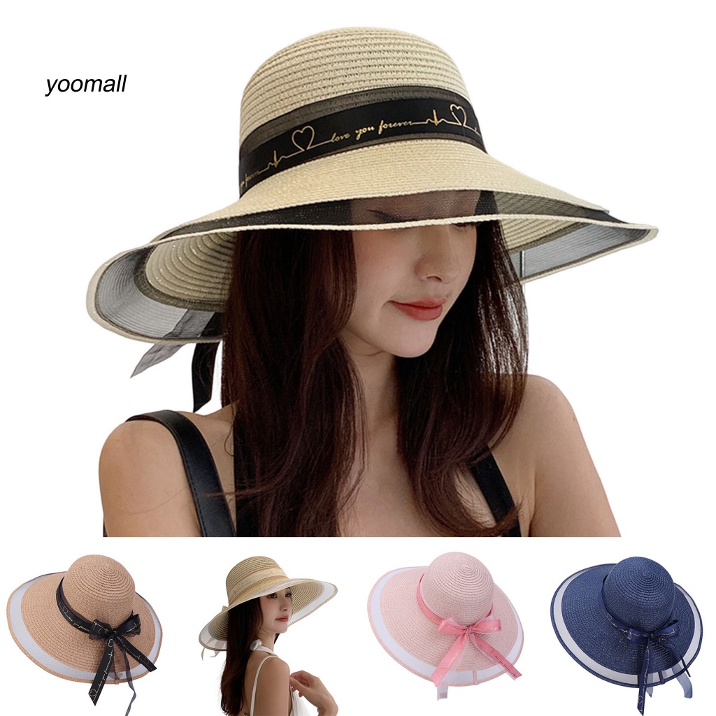 Mũ Cói Rộng Vành Chống Tia UV Thời Trang Mùa Hè Dành Cho Nữ