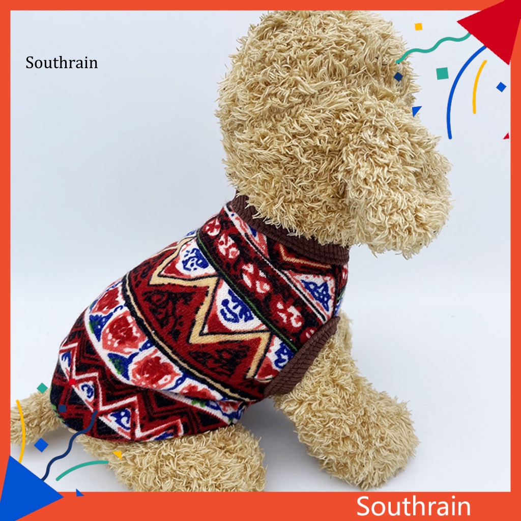 Áo Sweater Vải Polyester Thoáng Khí In Họa Tiết Độc Đáo Giữ Ấm Mùa Đông Cho Cún Cưng