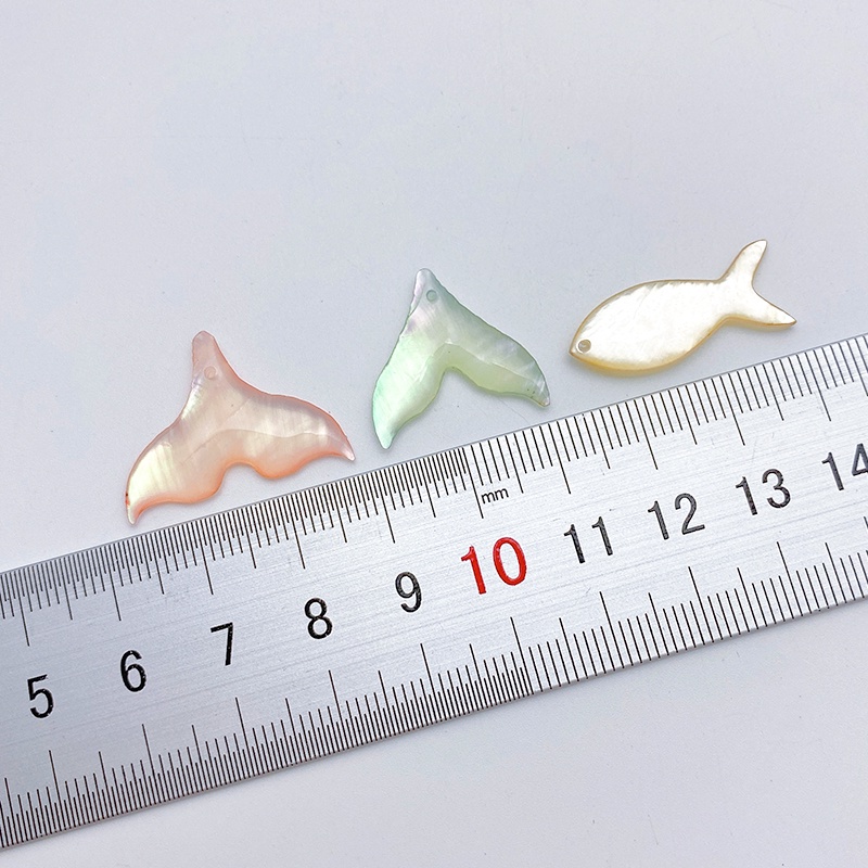 Charm mặt dây Mặt Dây Chuyền Hình Đuôi Cá Bằng Vỏ Sò / Sứa Tự Nhiên Tráng Men Thủ Công diy