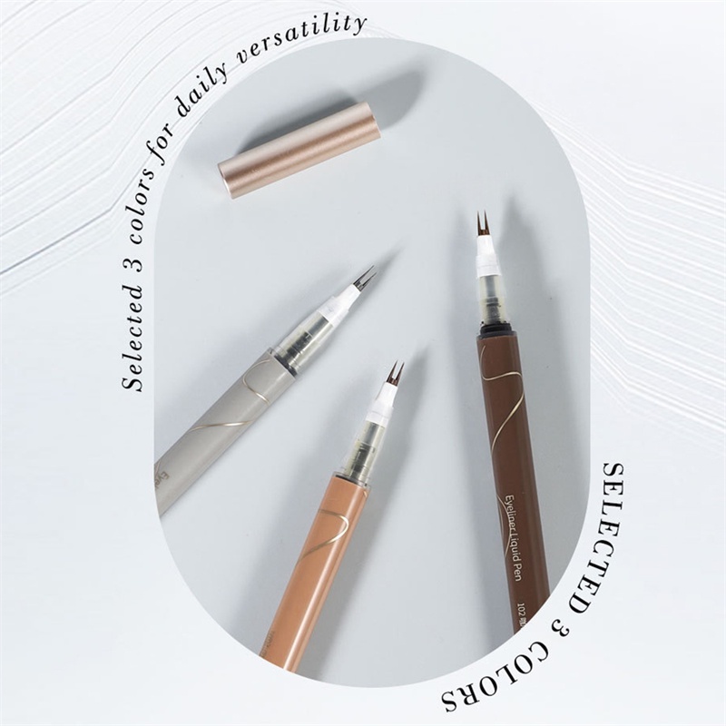 Bút Kẻ Mắt Hai Đầu Màu Đen / Nâu Nhanh Khô Lâu Trôi Không Nhòe Chống Thấm Nước