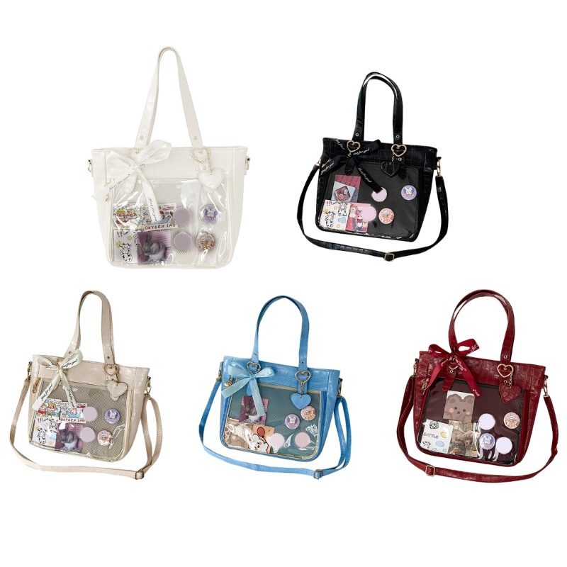 Túi Xách Đeo Dưới Cánh Tay Bằng PU Trong Suốt Phong Cách Nhật Bản