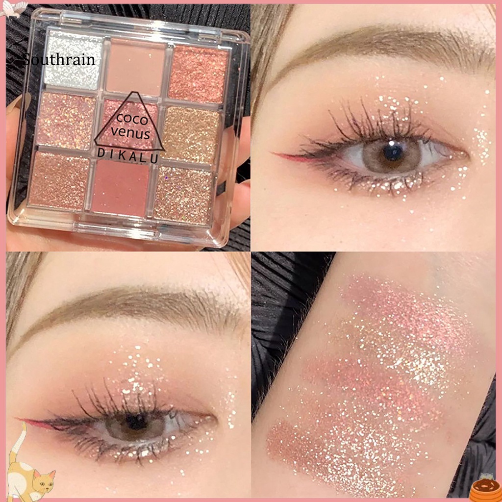 Bảng Phấn Mắt 9 Màu Lì / Nhũ Ngọc Trai Lâu Trôi Sành Điệu