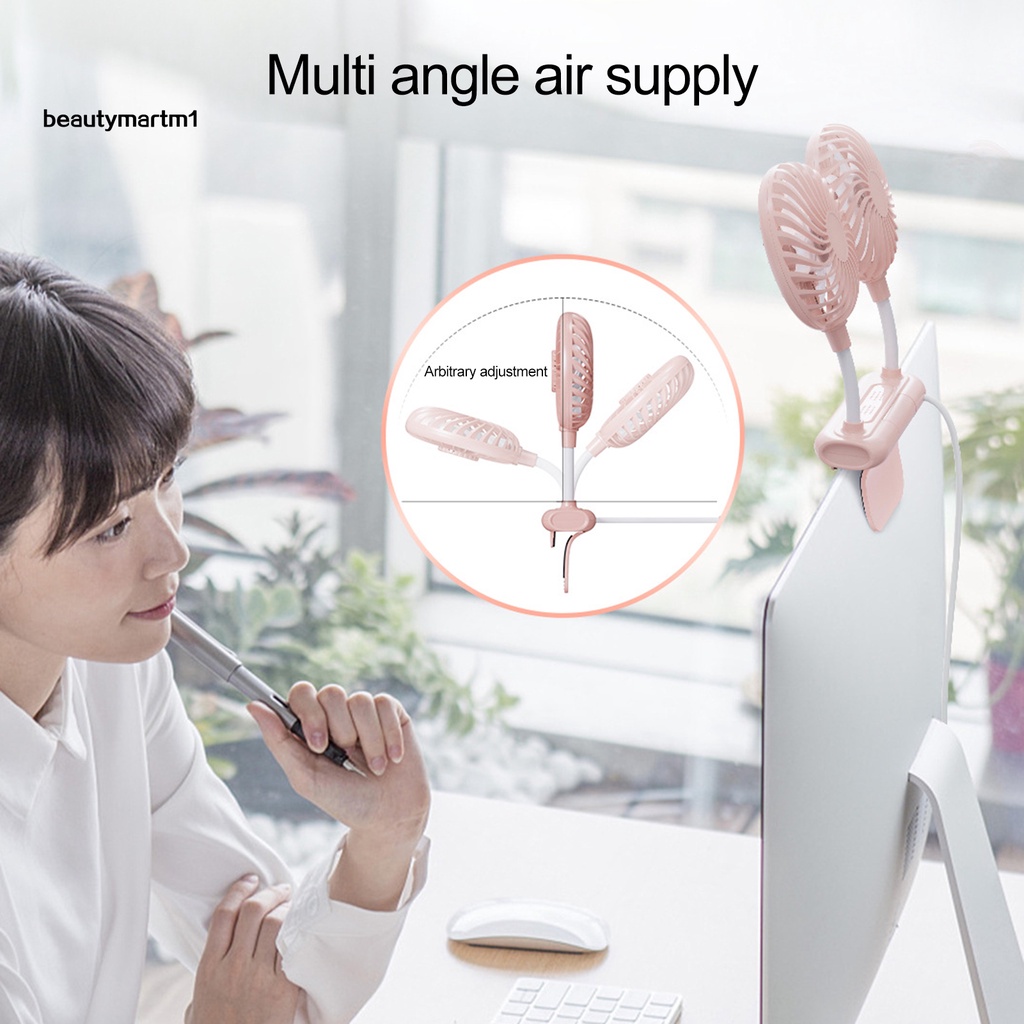 Quạt Làm Mát Hai Cánh 3 Tốc Độ Sạc Cổng USB Cho Màn Hình Máy Tính