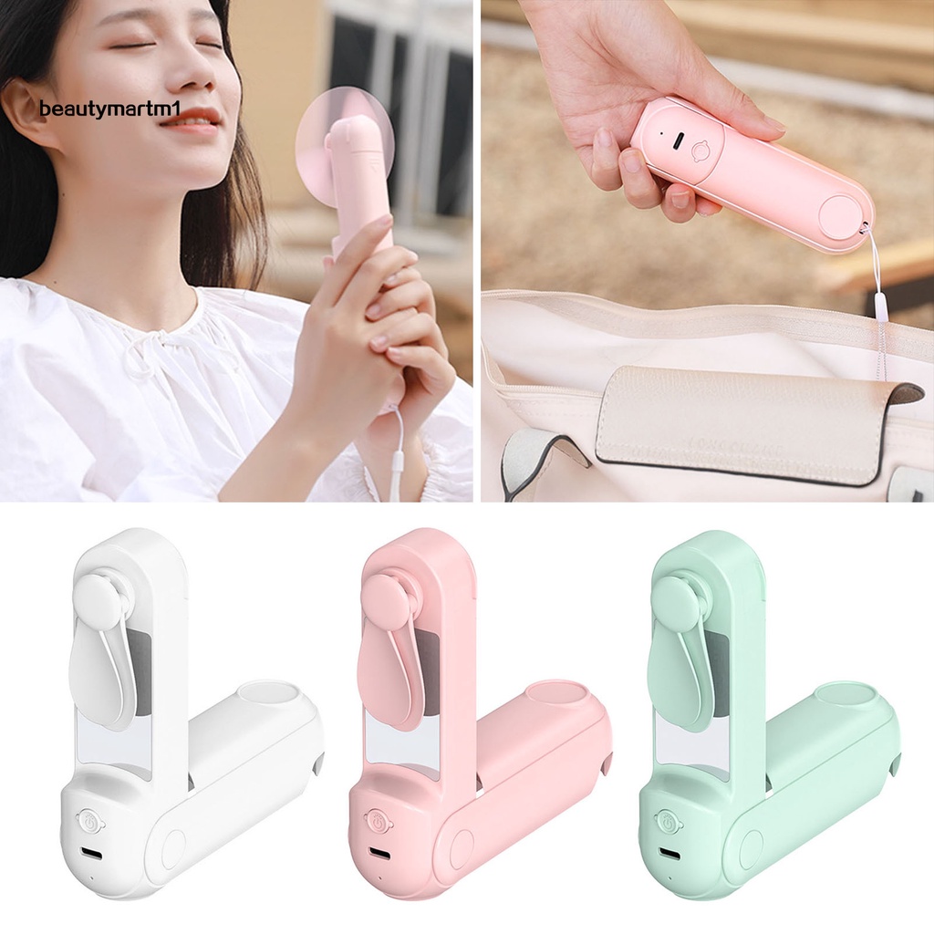 [BMM1] Quạt Mini Cầm Tay Ba Tốc Độ Xoay 270 Độ Có Đèn Led Tiếng Ồn Thấp Có Thể Sạc Lại