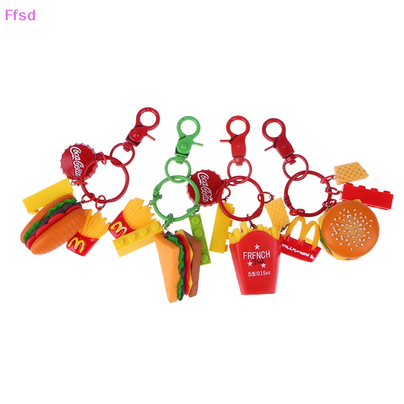 {Ffsd} Móc Khóa Hình Bánh Hamburger Khoai Tây Chiên Bánh Quy Ba Lô Sáng Tạo Dễ Thương Làm Quà Tặng Cho Học Sinh * Bán Chạy