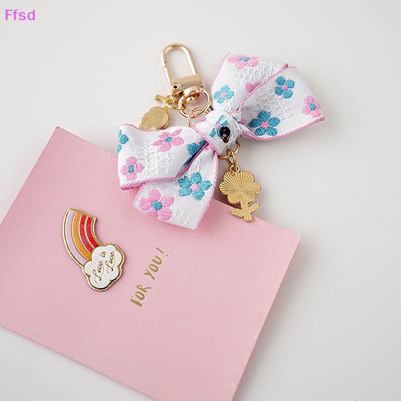 {Ffsd} Bán Chạy 1 Móc Khóa Nhỏ Hình Hoa Hướng Dương Thắt Nơ Ruy Băng