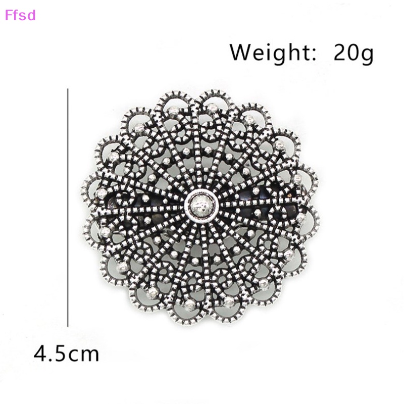 {Ffsd} Kẹp Cài Áo Khoác Cardigan Dệt Kim Hình Tròn Họa Tiết Hoa Rỗng Vintage Cho Nữ * Bán Chạy