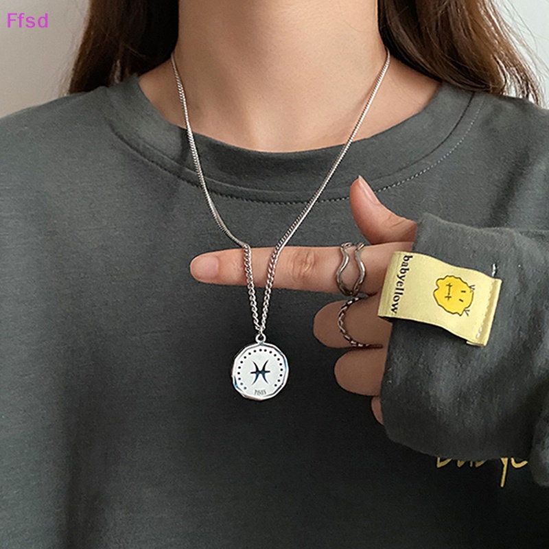 {Ffsd} Dây Chuyền Mặt Hình Tròn Bằng Thép Không Gỉ Trang Sức Giáng Sinh Quà Tặng Giáng Sinh Bán Chạy