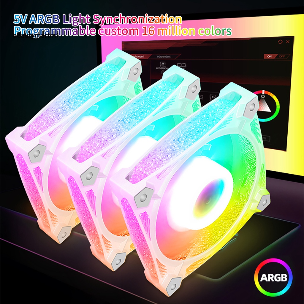 Quạt Tản Nhiệt Làm Mát Có Đèn RGB 12cm Kèm Điều Khiển Từ Xa Cho Nhà Ở BMM1