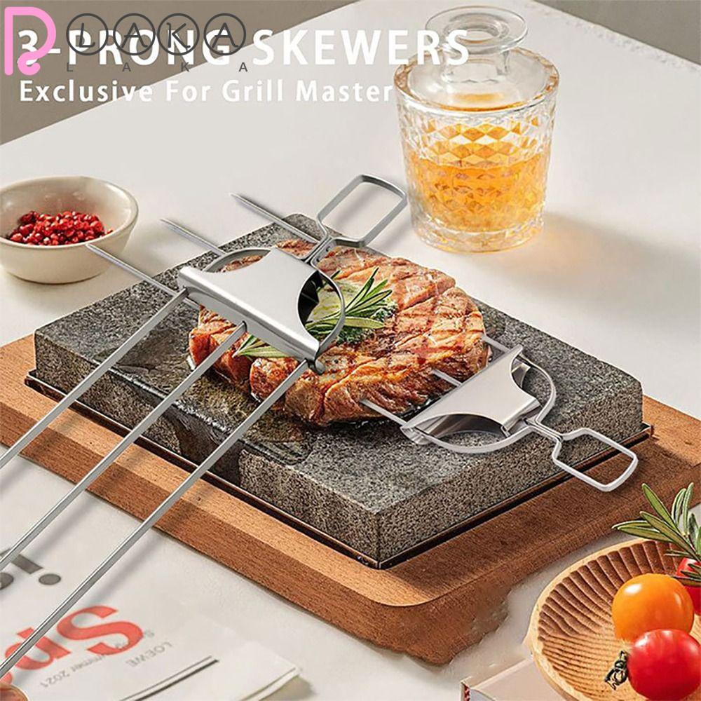 Bộ 2 Xiên Nướng BBQ Bằng Thép Không Gỉ Tái Sử Dụng Được