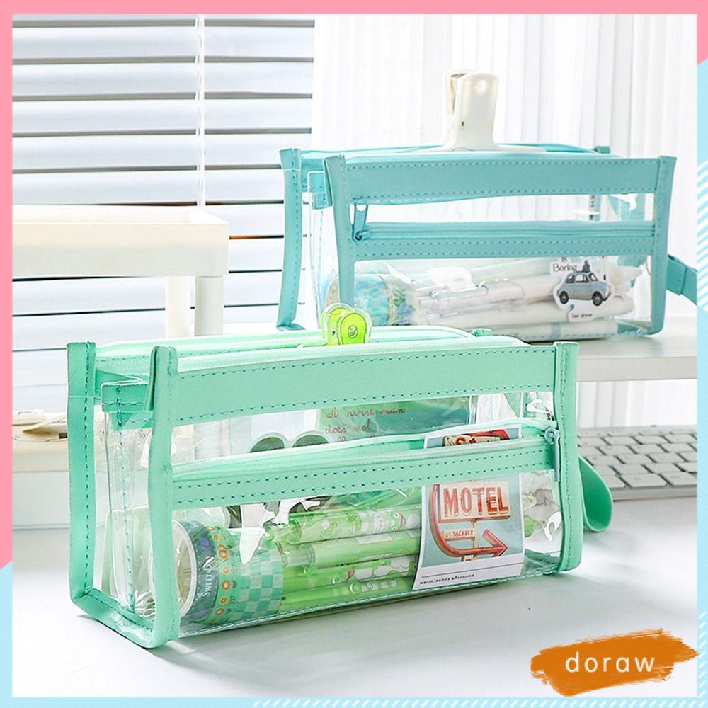 Túi Đựng Bút Trong Suốt Cỡ Lớn Thiết Kế Sáng Tạo Cho Học Sinh Ốp