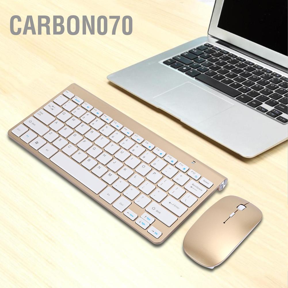 Carbon070 Bộ Bàn Phím Chuột Không Dây Siêu Mỏng Mute Mini Văn Phòng Tại Nhà Phụ Kiện Máy Tính 2.4G