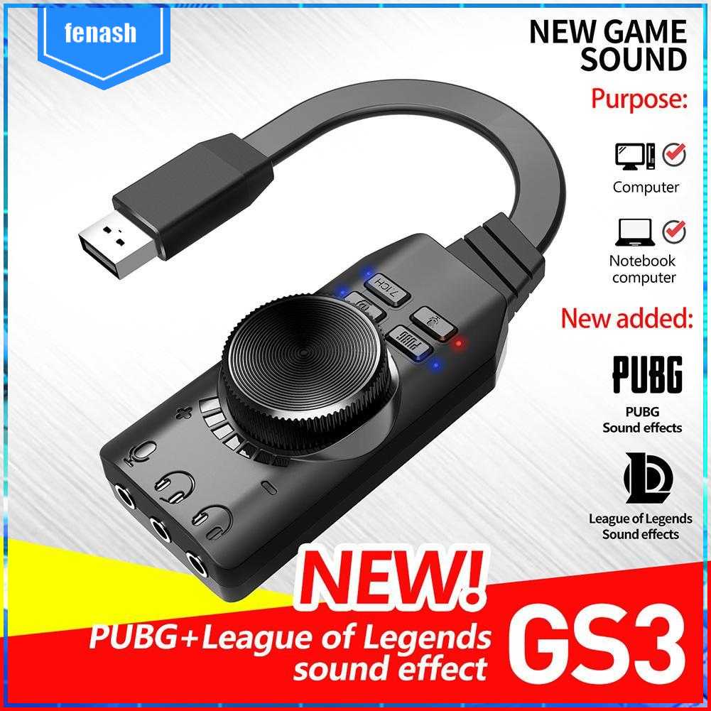 Adapter Chuyển Đổi Thẻ Âm Thanh USB Ngoài GS3 7.1 Cho PC [fenash.vn]