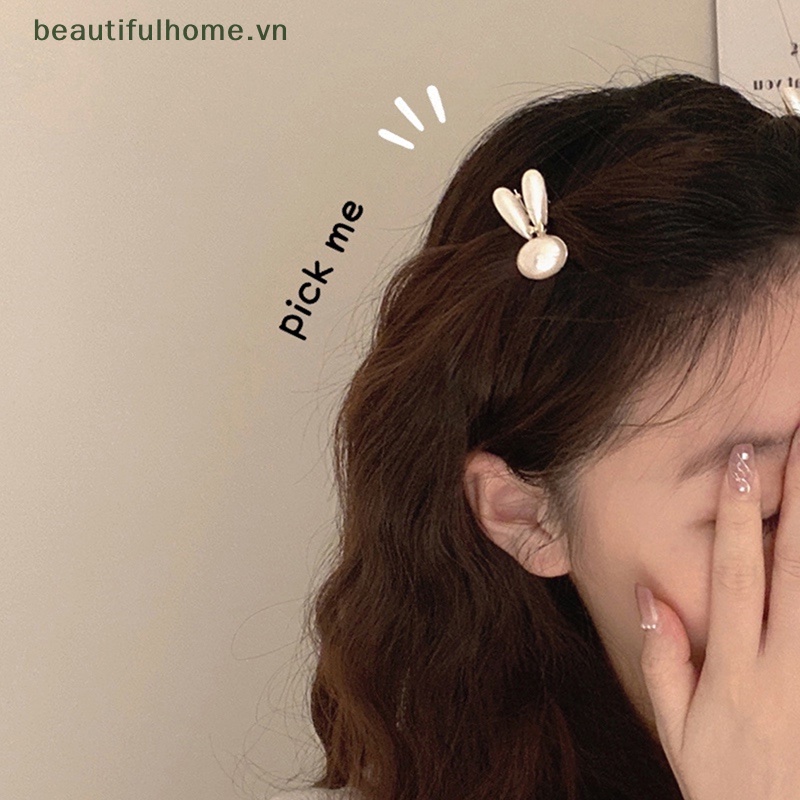 1 Kẹp Tóc Hình Thỏ Đính Ngọc Trai Thời Trang Cho Nữ
