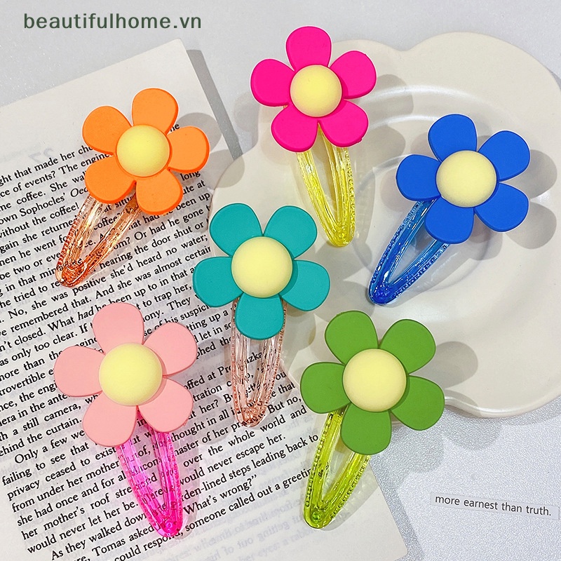Kẹp Tóc Hình Hoa Màu Sắc Ngọt Ngào Cho Nữ