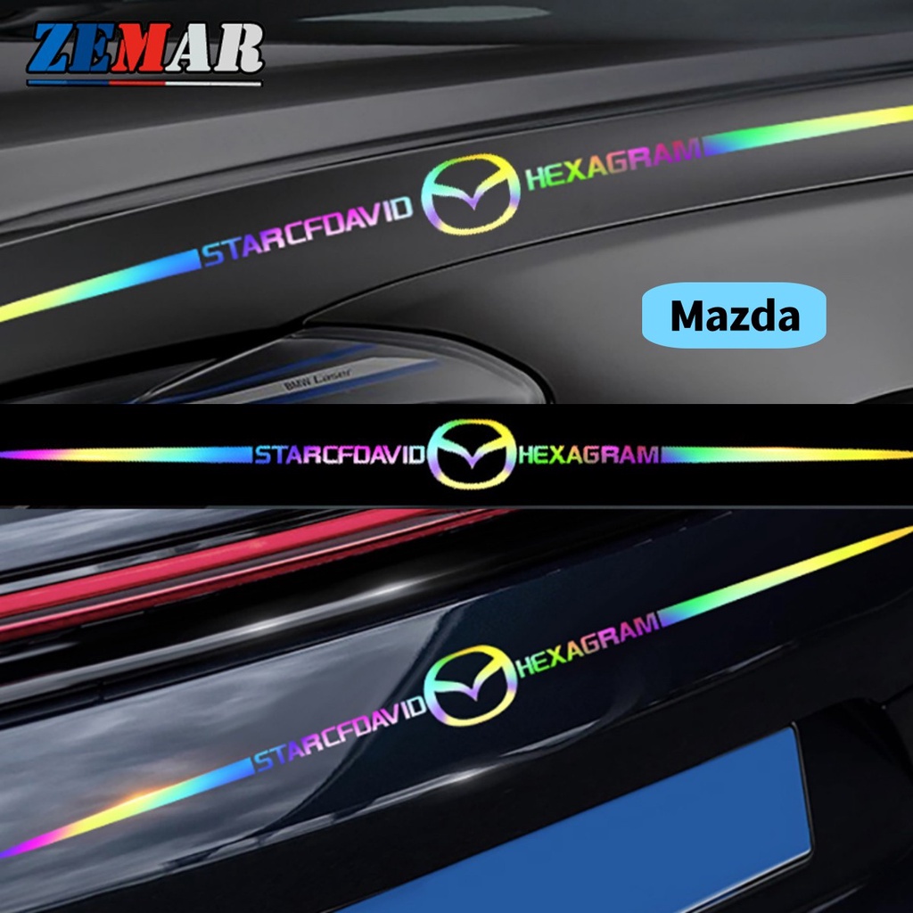1 Miếng Dán Logo Xe Hơi Màu Laser Phản Quang Cho Mazda 2 3 CX5 CX30 CX8 CX3 Mazda2 6 5 CX9 BT50