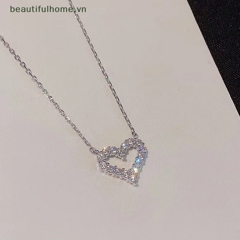 Vòng cổ Mặt Trái Tim Đính Đá Zircon Thời Trang Hàn Quốc Cho Nữ