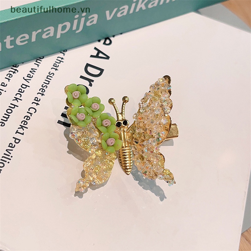 Kẹp Tóc Hình Cánh Bướm Phối Tua Rua Dễ Thương Cho Bé Gái