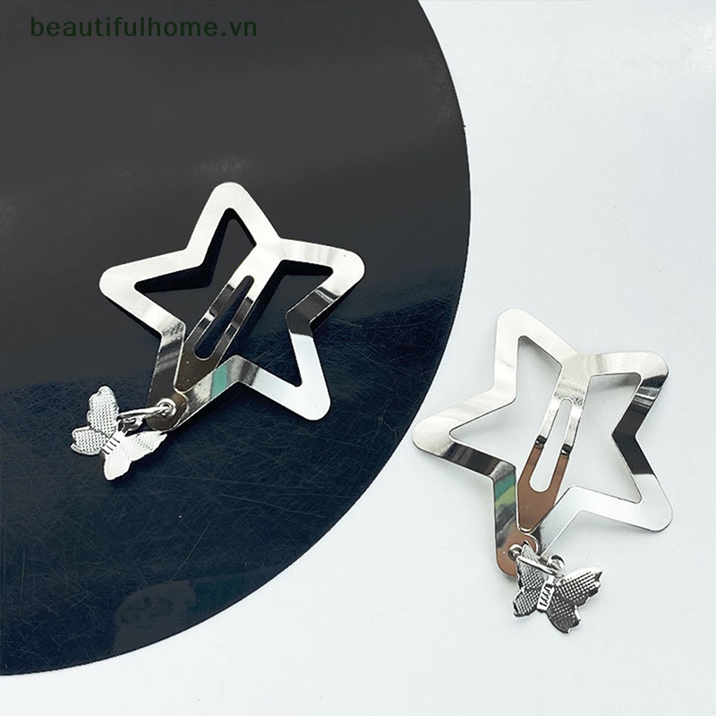 Kẹp Tóc Hình Ngôi Sao Năm Cánh Phong Cách Harajuku Vintage Dễ Thương Cho Nữ Y2k