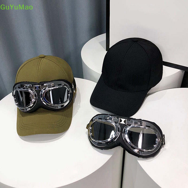 [cxGUYU] Mũ Bóng Chày Phi Công Chống Nắng Với Kính Râm Cong Bảo Vệ Ngoài Trời PRTA