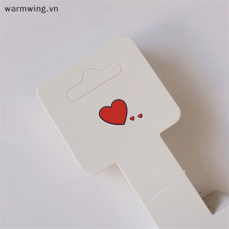 Set 50 Tấm Thẻ Treo Trưng Bày Vòng cổ / Vòng Tay Handmade Hình Trái Tim Đơn Giản