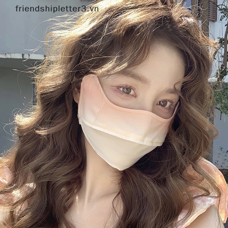 Khăn Choàng Cổ Kiêm Khẩu Trang Bằng Lụa Lạnh Thoáng Khí Chống Tia uv