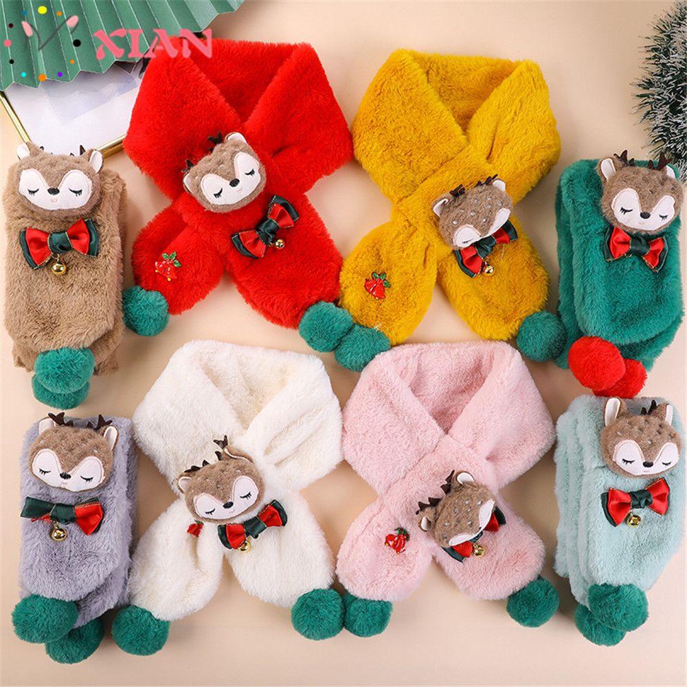 Khăn Choàng Lông Giả Mềm Mại Kiểu Hoạt Hình Đáng Yêu Cho Bé