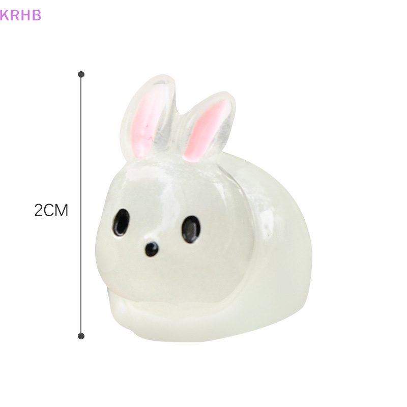 Set 5 Mô Hình Thỏ Trắng Dạ Quang Trang Trí Tiểu Cảnh Mới