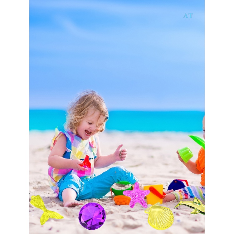 Hộp 26 Viên Đá Acrylic Chủ Đề Động Vật Dưới Nước Cho Bé