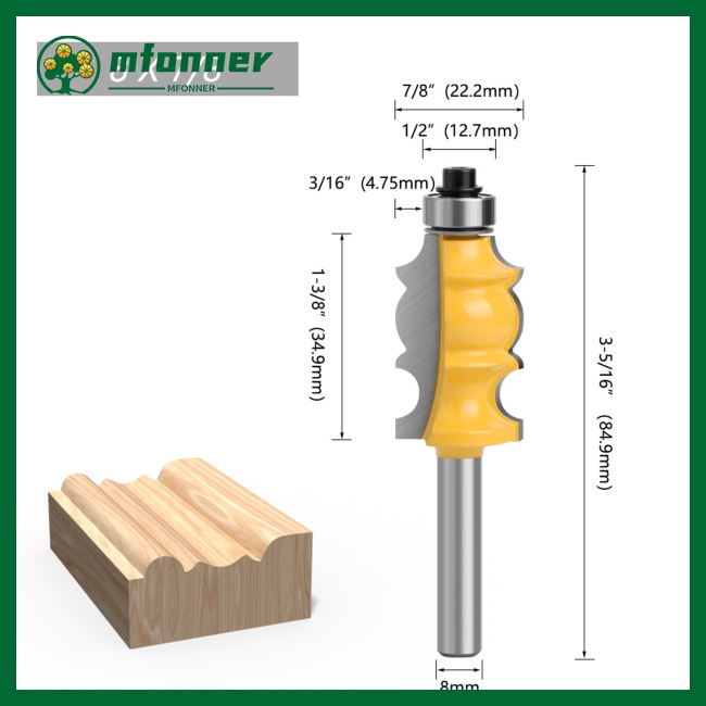 Mũi Phay Router 8mm Chuyên Dụng Cho Máy Tiện Gỗ