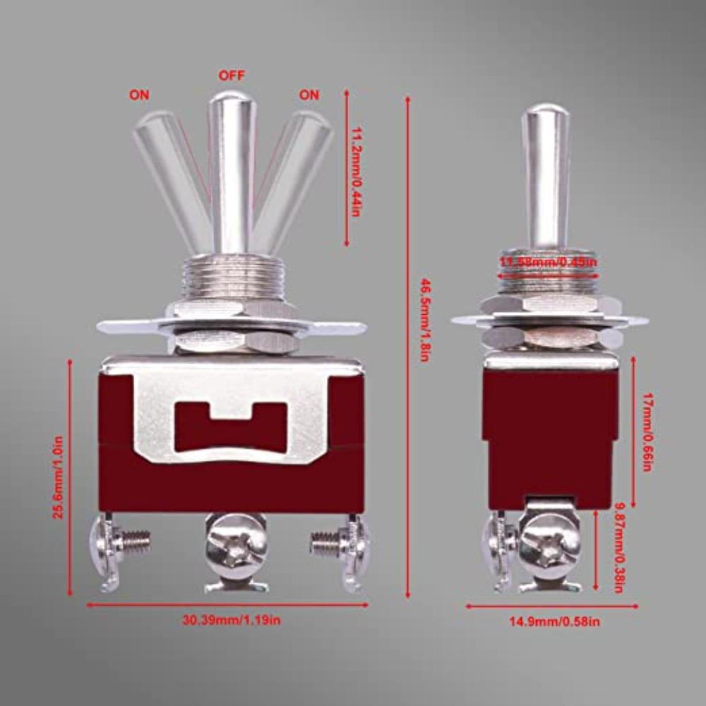 ESPO Set 2 Công Tắc Gạt 250V 15A 3Pin 3 Vị Trí Cho Xe Hơi