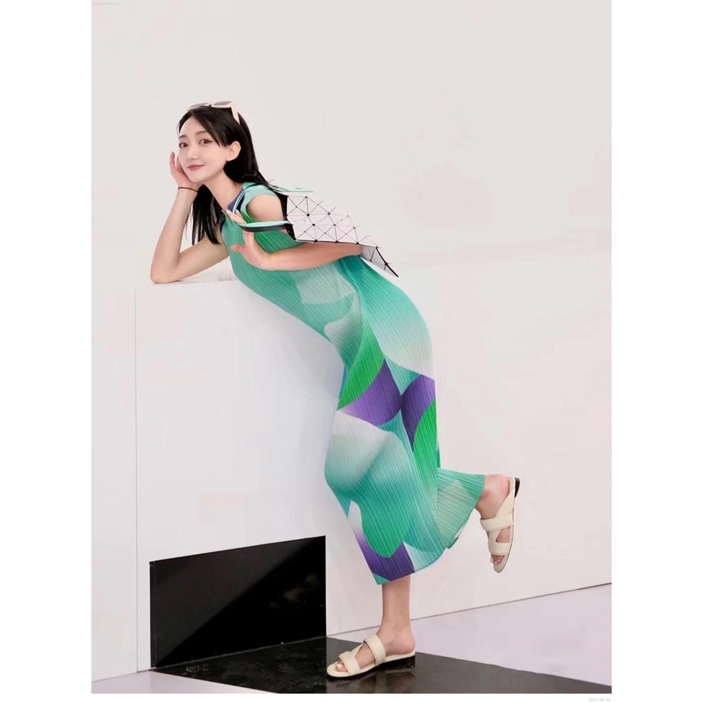 Đầm Xếp Ly Dáng Rộng Cổ Tròn Không Tay Thời Trang Mùa Hè 2023-06 - 14