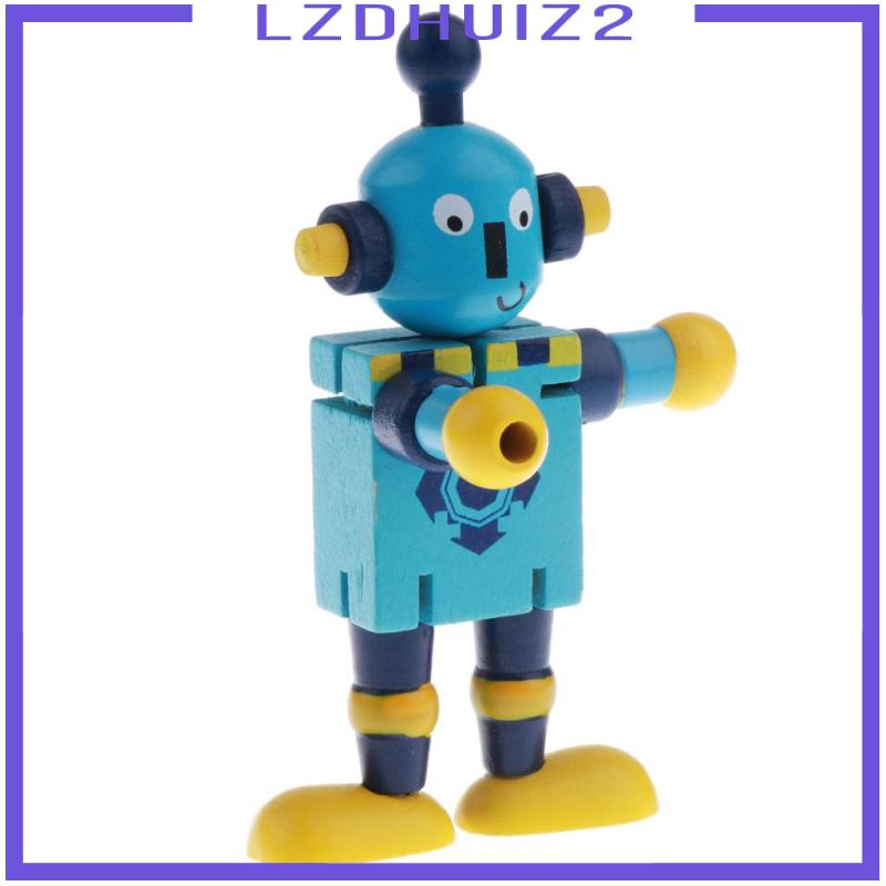 Mô Hình Rô Bốt Con Rối Linh Hoạt Bằng Gỗ Màu Vàng Trang Trí Cho Bé