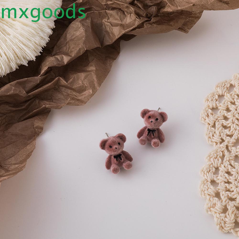 Khuyên Tai Dạng Nụ Hình Gấu Thắt Nơ Phong Cách Ngọt Ngào Cho Nữ MXGOODS